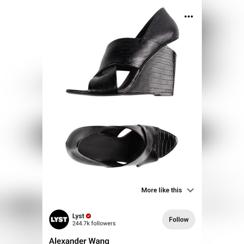 Alexander Wang Lizard print peep toe sandal. 40.5